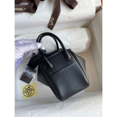 Hermes Mini Lindy Handmade Bag In Black Swift Leather