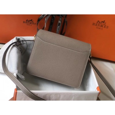 Hermes Mini Sac Roulis 18cm Bag In Grey Evercolor Calfskin