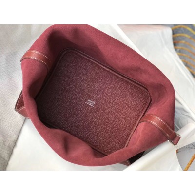 Hermes Picotin Lock 18 Bag In Bordeaux Clemence Leather