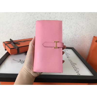 Hermes Pink Epsom Bearn Gusset Wallet