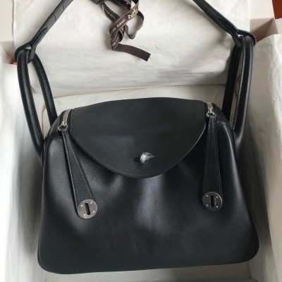 Hermes Touch Lindy 30 Handmade Bag In Black Swift Calfskin HSBS62171